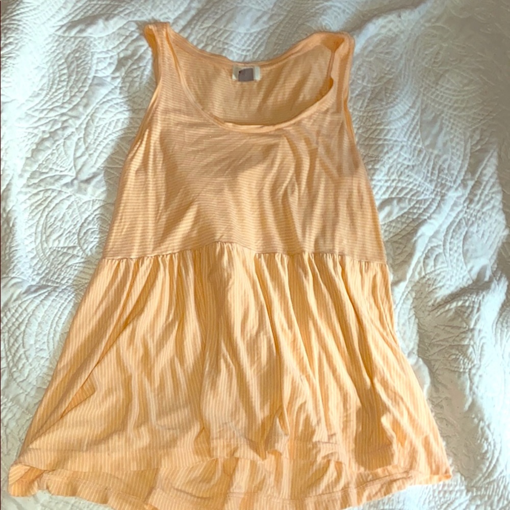 Coral shirt with white stripes